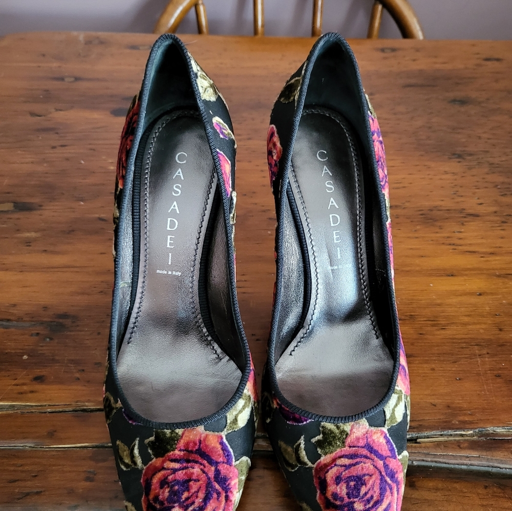 Casadei floral stilettos 7.5 - hardly worn - made in Italy - Picture 2 of 10